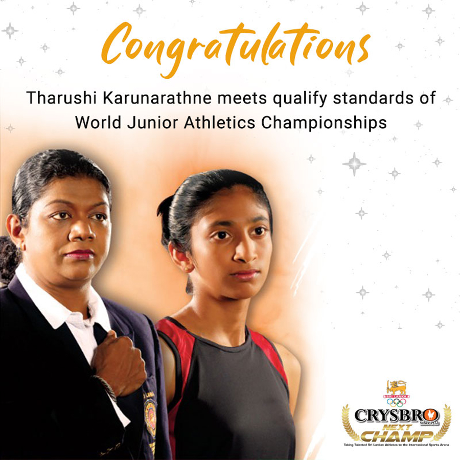 Crysbro congratulates victorious Tharushi Karunarathne on World Junior Championship qualification