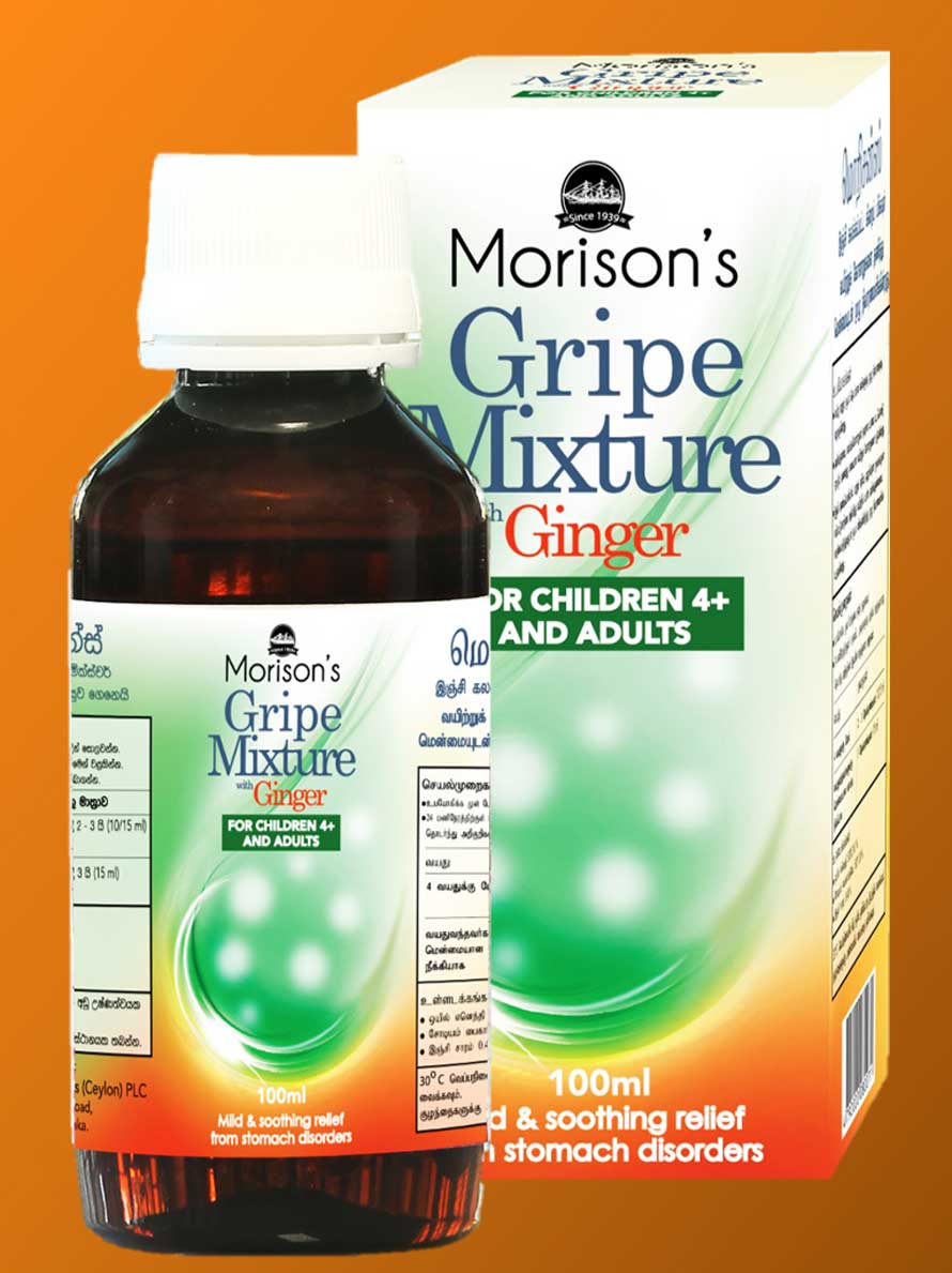 J L Morison introduces Gripe Mixture with Ginger for growing children and adults