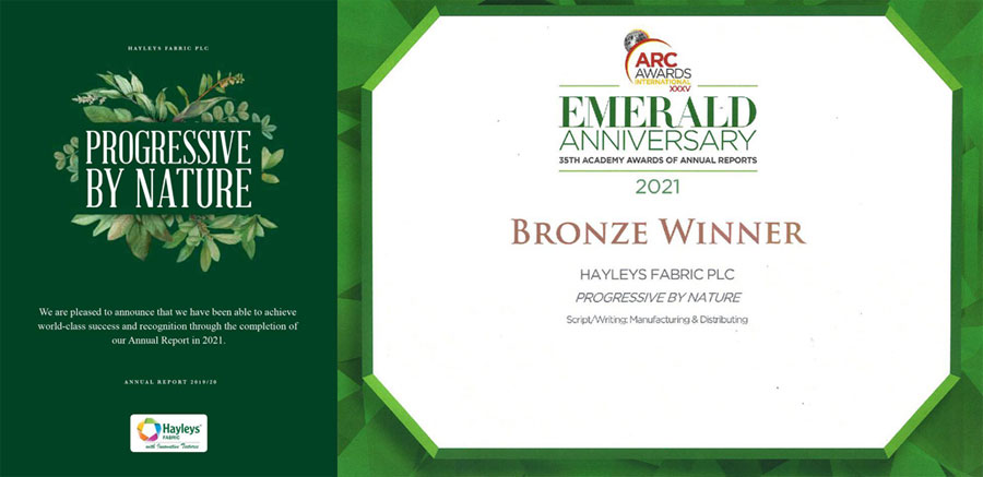 Hayleys Fabric wins Bronze at International ARC Awards