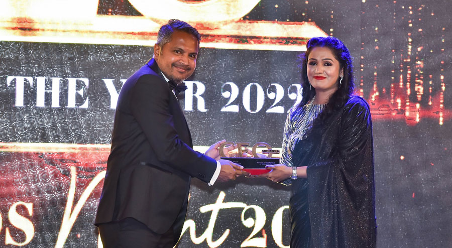 Kamal Dole Co Founder and Managing Director of Celcius Solutions receiving the award for Dynamic Entrepreneur of the Year