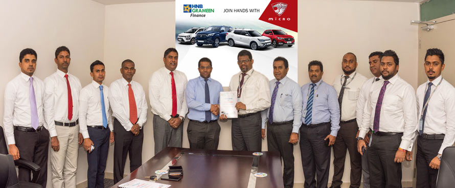 HNB Grameen Finance signs MoU with Micro Cars Limited to offer exclusive leasing packages for Micro Panda BAIC and MG SUV vehicles