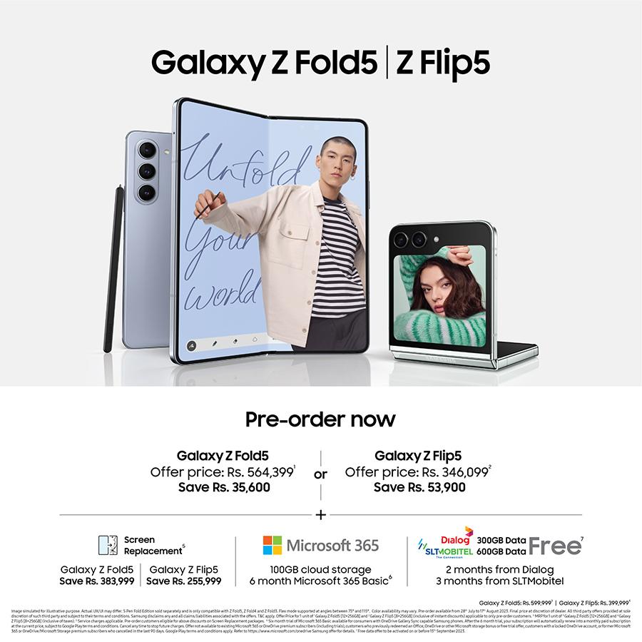 Pre Order the Galaxy Z Fold5 and Z Flip5 from Samsung Sri Lanka Today