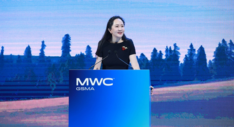 Sabrina Meng speaking at MWC Shanghai 2023