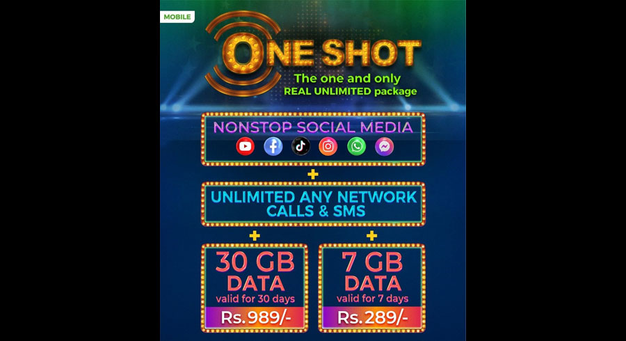 SLT MOBITEL introduces the revolutionary ONE SHOT package with truly unlimited benefits