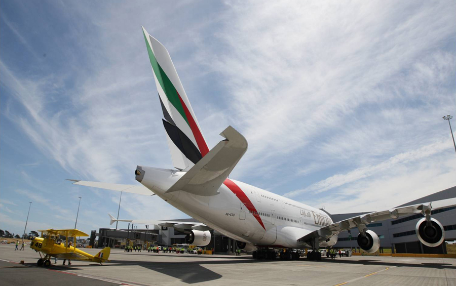 Emirates A380 touches down in New Zealand