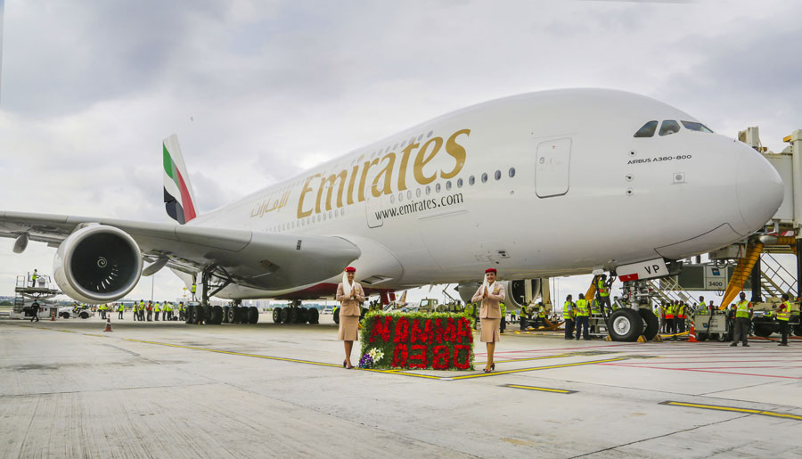 Emirates flagship A380 made a landmark touchdown at Bengaluru s Kempegowda International Airport