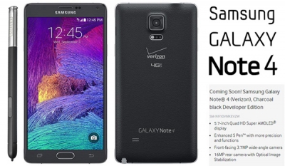 Samsung Galaxy Note 4 Developer Edition hits Verizon