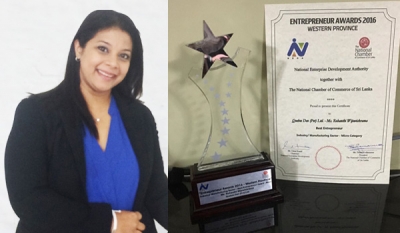 Rohanthi from Quebee Den wins Best Entrepreneur Award at Entrepreneur Awards 2016