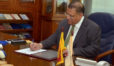Mr. Arjuna Mahendran takes office as the Governor of the Central Bank of Sri Lanka