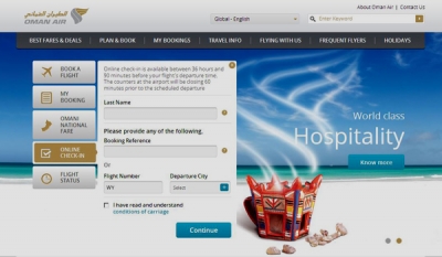 New Features On Oman Air’s Website Offer Greater Choice &amp; Convenience