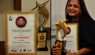 Grant Group Vice President Laila Gunesekere Martenstyn wins Woman Super Achiever in Advertising