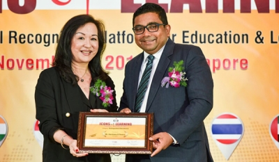 AIS Principal Harshana Perera honoured at Icons of Learning Summit, Singapore