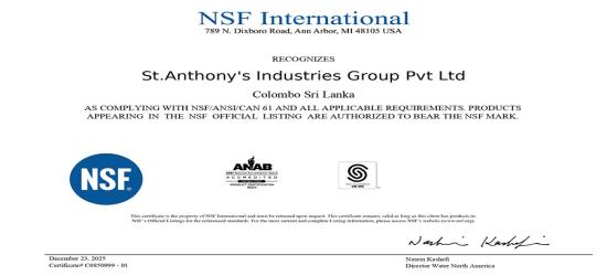 Anton Drinking Water Pipes set benchmark as safest water pipe with NSF certification
