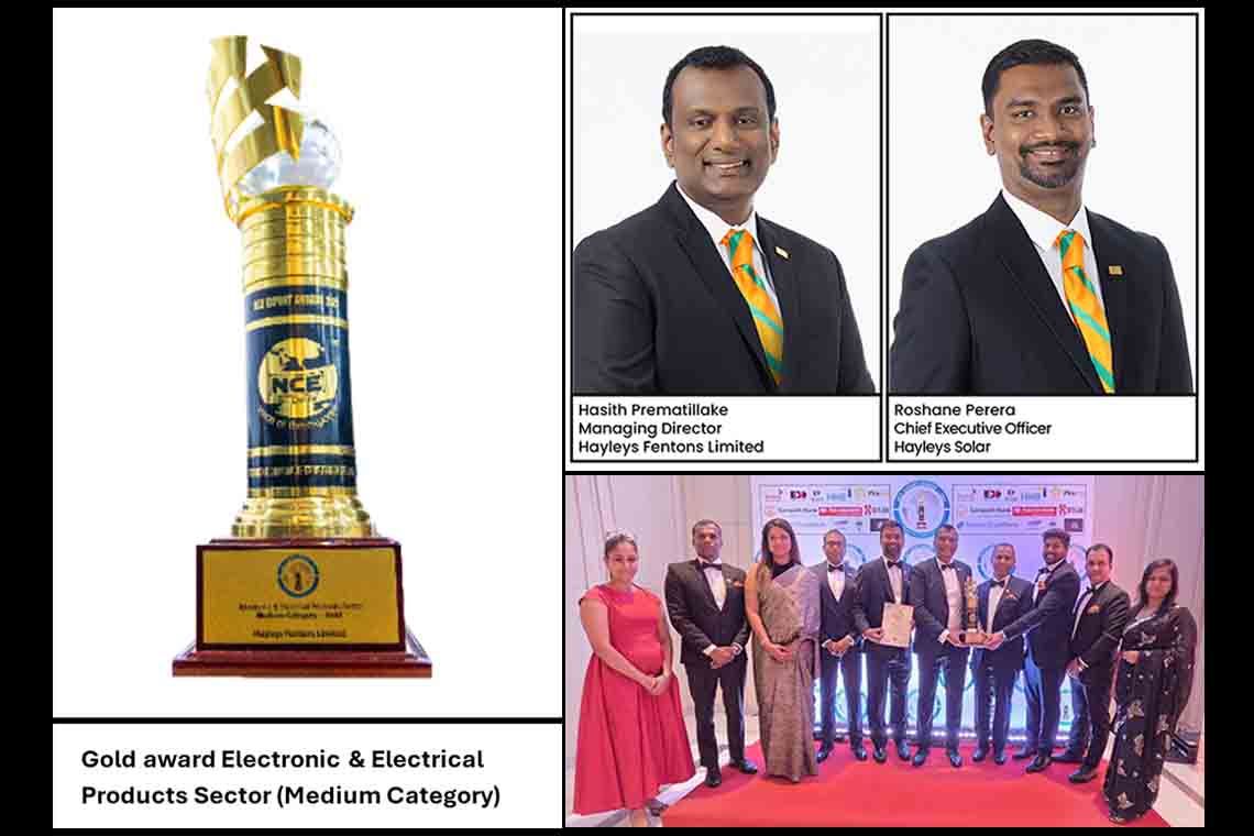 Hayleys Fentons Wins Gold in Electronic & Electrical Products (Medium Category) at NCE Export Awards 2025
