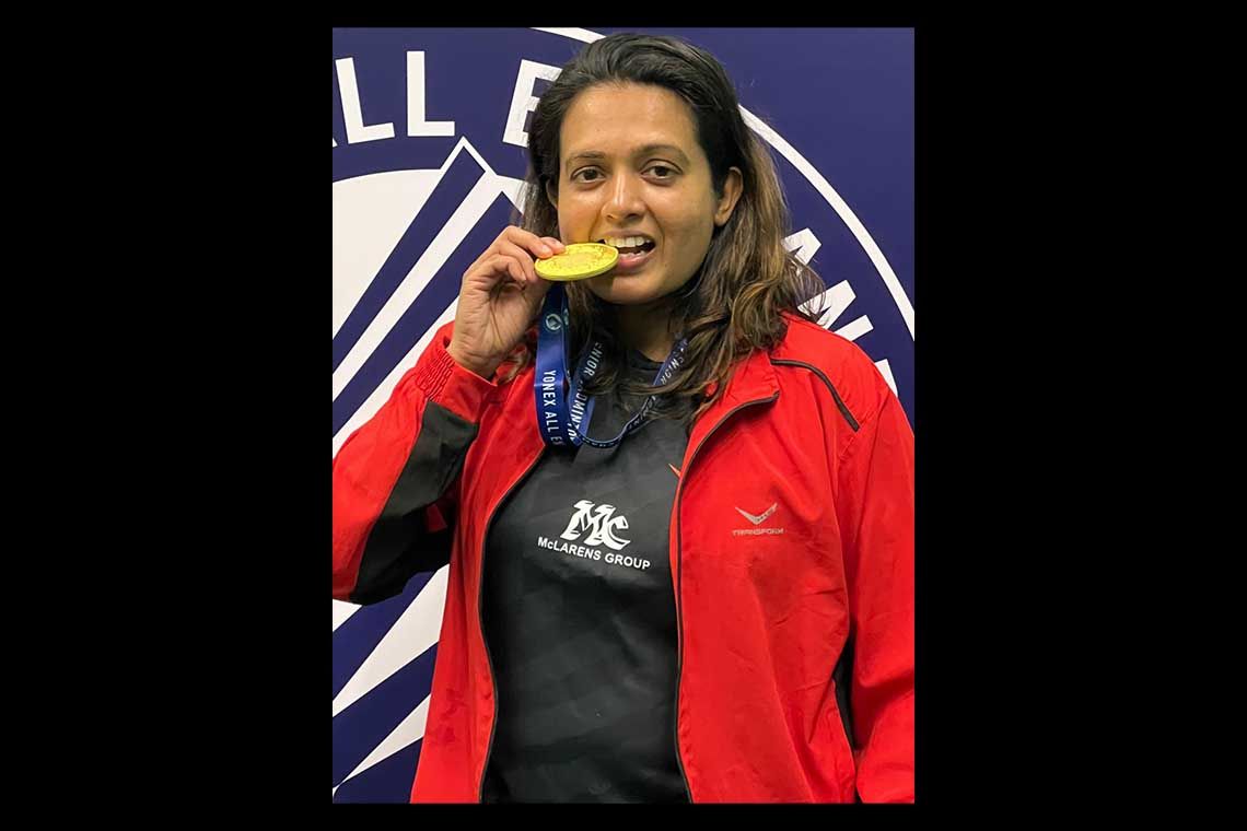 Nadeesha claims gold and silver at All England Seniors