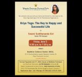Kriya Yoga : The Key to a Happy and Successful Life YSS to Host Special Spiritual Programme in Colombo