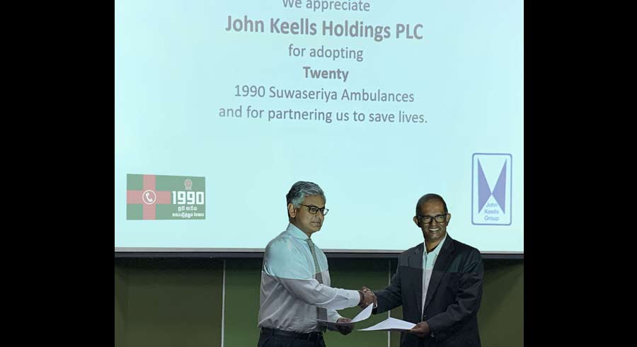 John Keells Group Contributes LKR 100 Million to the 1990 Suwa Seriya Ambulance Service in Sri Lanka
