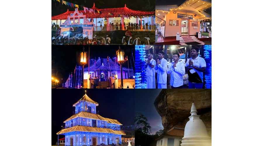 Swadeshi Khomba illuminates five most important historic places of worship under the theme Swadeshi Khomba Aloka Puja Sathkaraya during the annual Esala festival