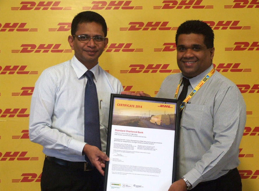 DHL Express awards Standard Chartered with a GOGREEN Certificate in Sri Lanka