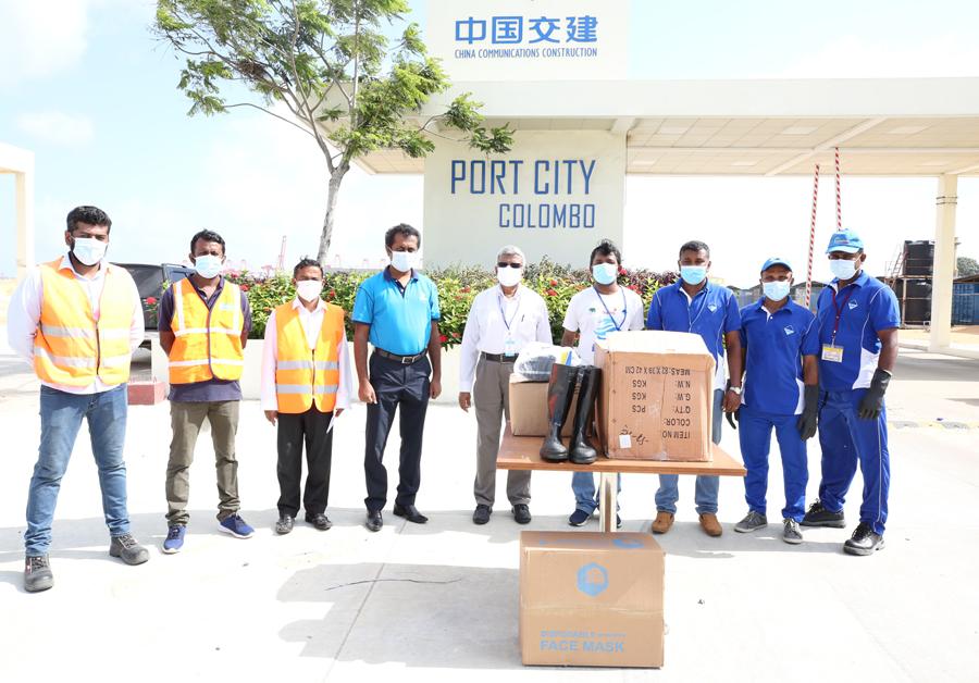 Port City Colombo donates PPE to support cleanup of hazardous debris washed ashore after ship fire