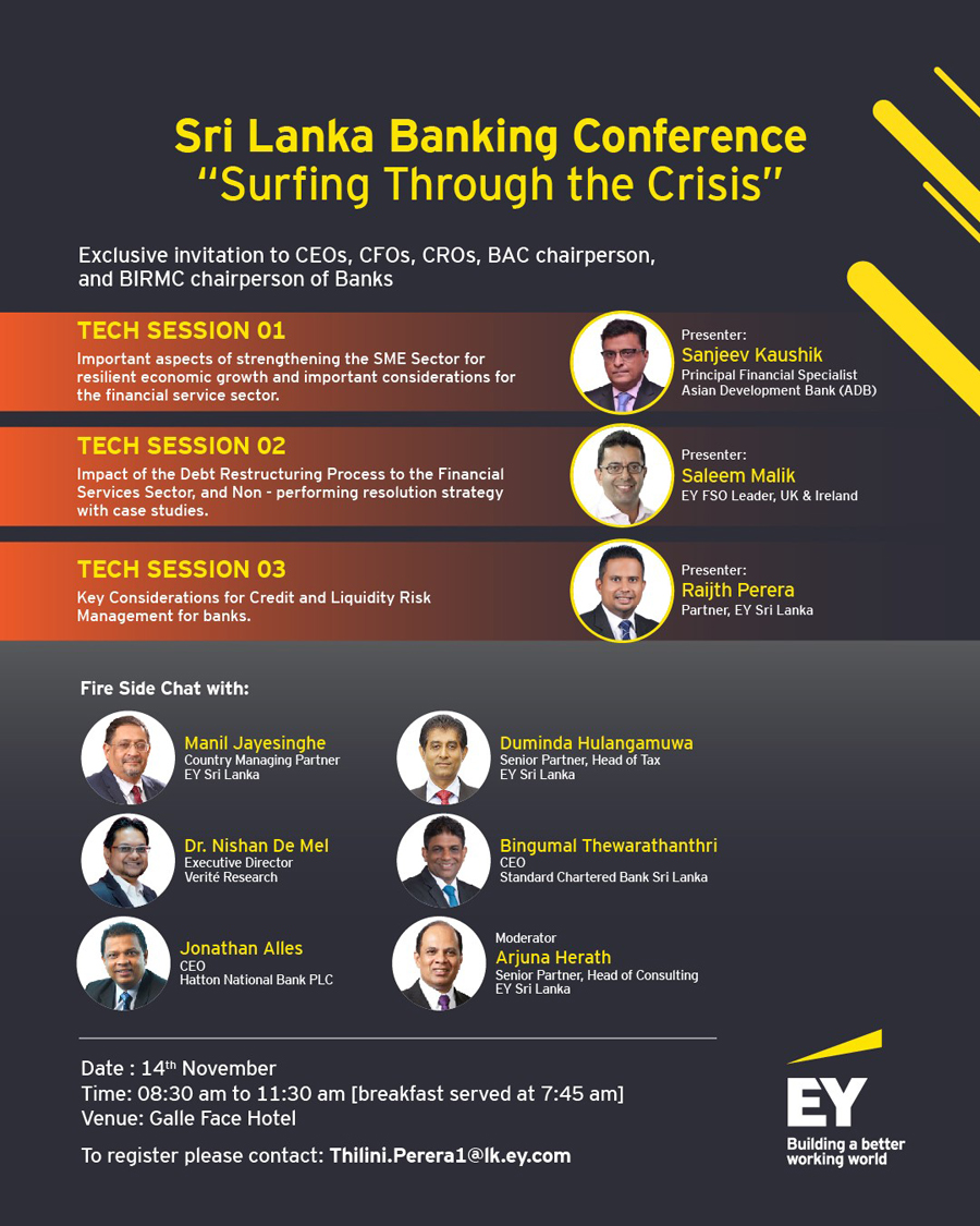 EY Sri Lanka to address key issues brought about by current conditions via Sri Lanka Banking Conference
