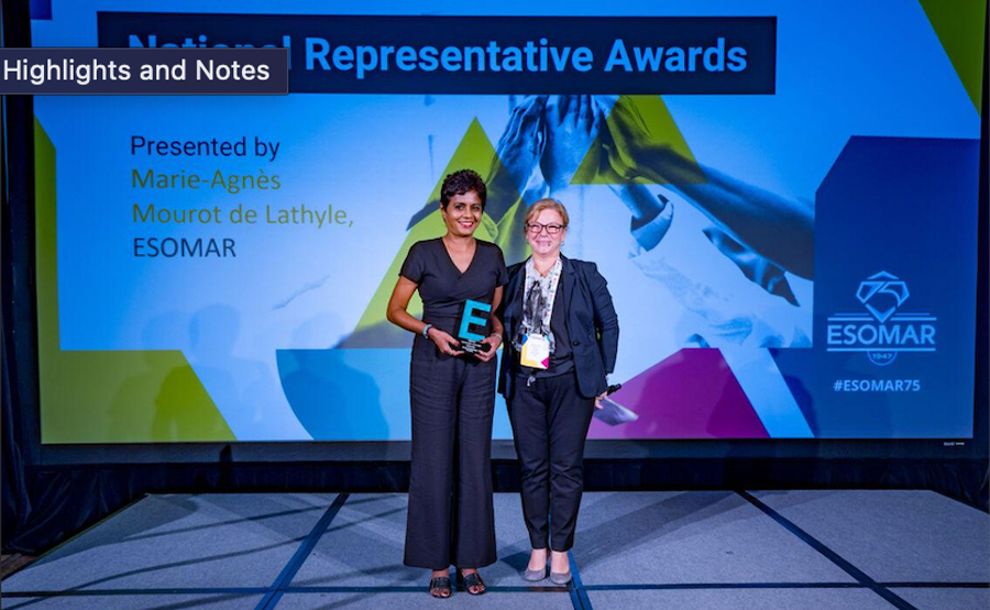 Himalee Madurasinghe recognized as Outstanding Country Representative at ESOMAR Congress 2022 in Toronto