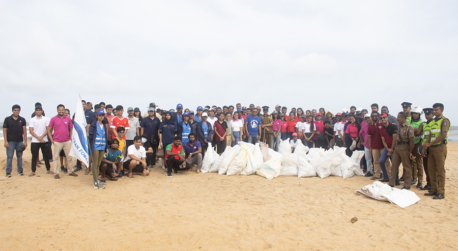Hemas FMCG partners with Clean Ocean Force for a beach clean up at Crow Island