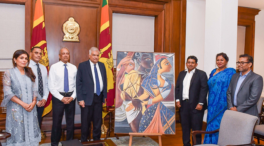 President Wickremesinghe presented with exclusive print of George Keyts finest work
