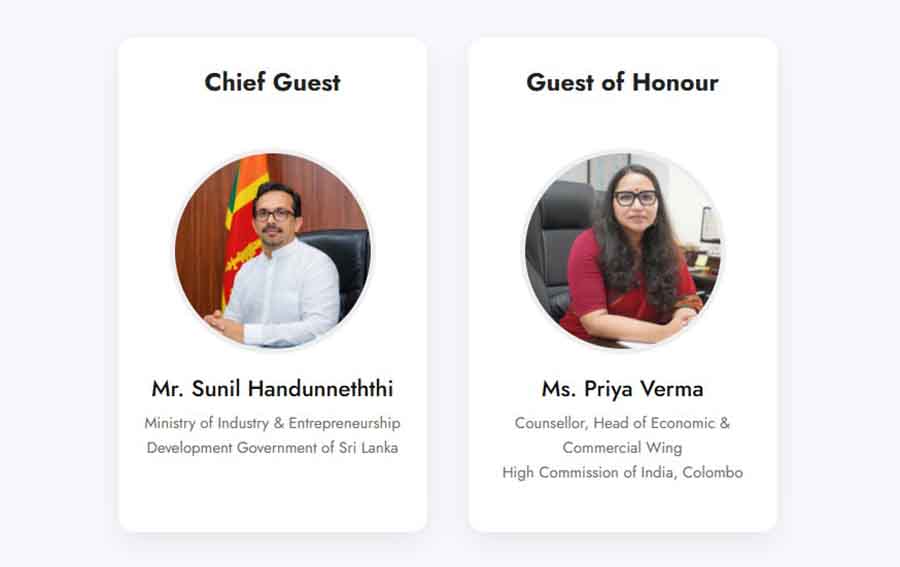 Sunil Handunneththi Minister of Industry and Entrepreneurship Development and Devika Lal Counsellor and Head of Economic and Commercial Wing High Commission of India