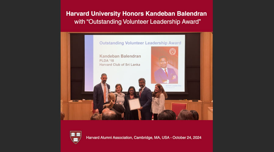 Harvard University Honors Kandeban Balendran with Outstanding Volunteer Leadership Award