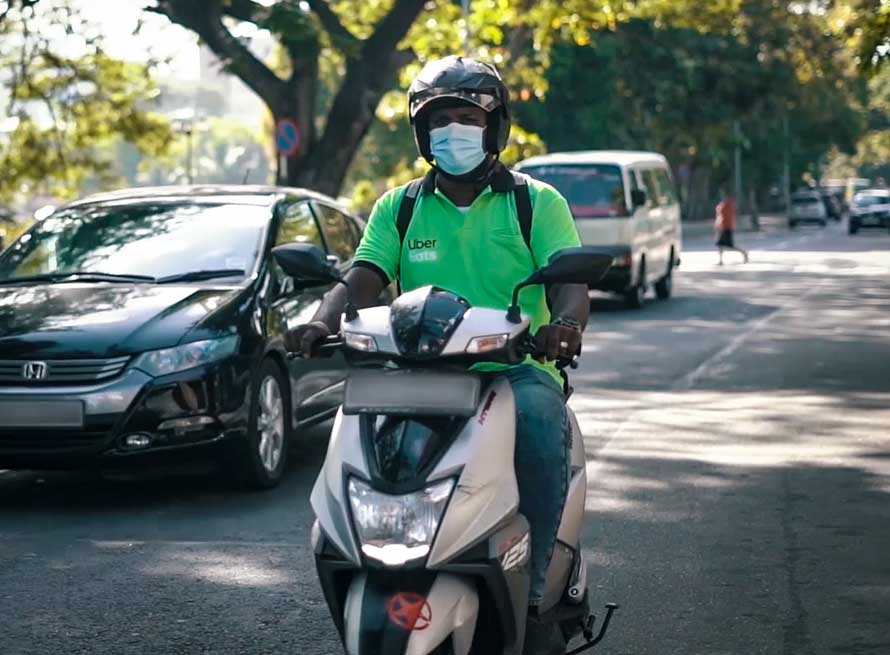 Uber Eats delivers essential supplies in Colombo district