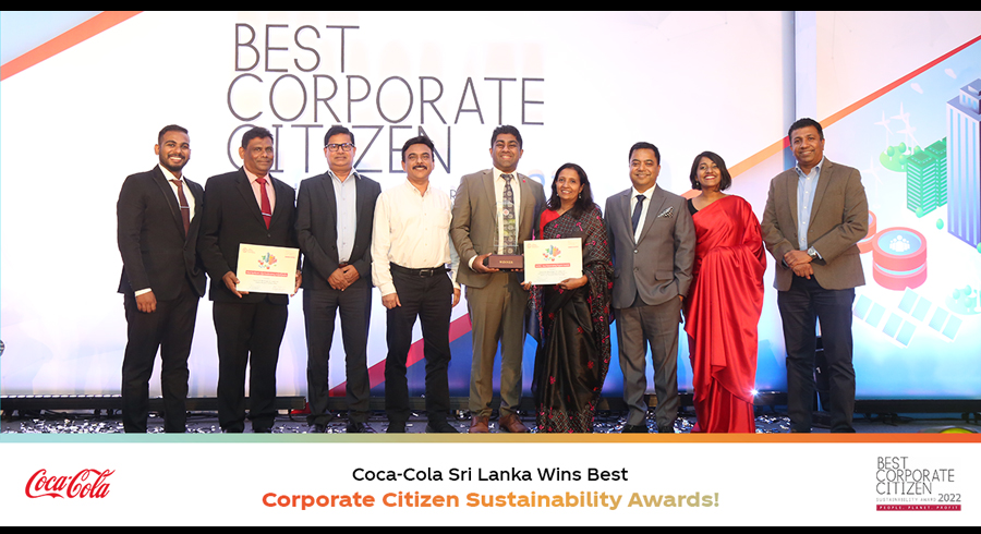 Coca Cola Sri Lanka s Material Recovery Facilities and Water Replenishment projects wins awards at the at the Best Corporate Citizen Awards 2022