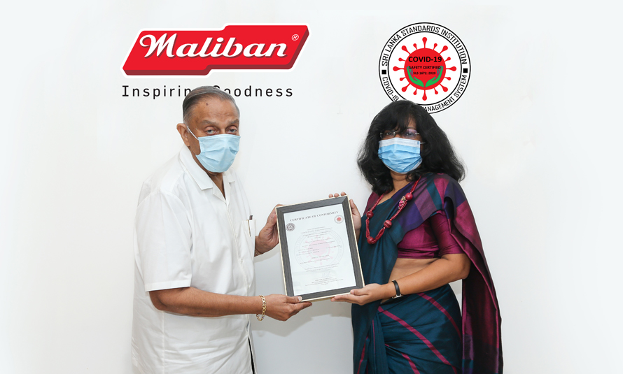 Maliban first food company to get COVID 19 Safety Management System certification from SLSI