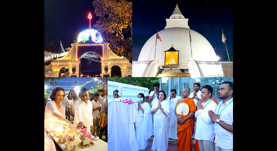 Swadeshi Khomba illuminates Kiri Vehera Ruhunu Maha Kataragama Devalaya at Kataragama for the 22nd consecutive year