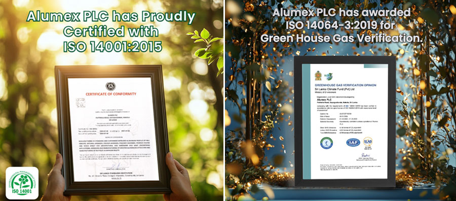 Alumex PLC awarded ISO Certifications