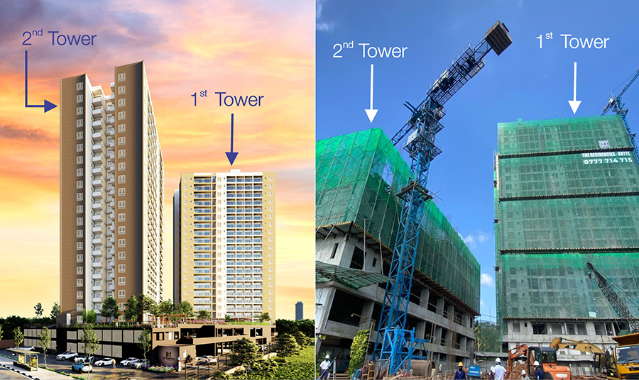 ICC passes another key milestone of The Residencies Kotte by completing the First Tower and launching the Second Tower