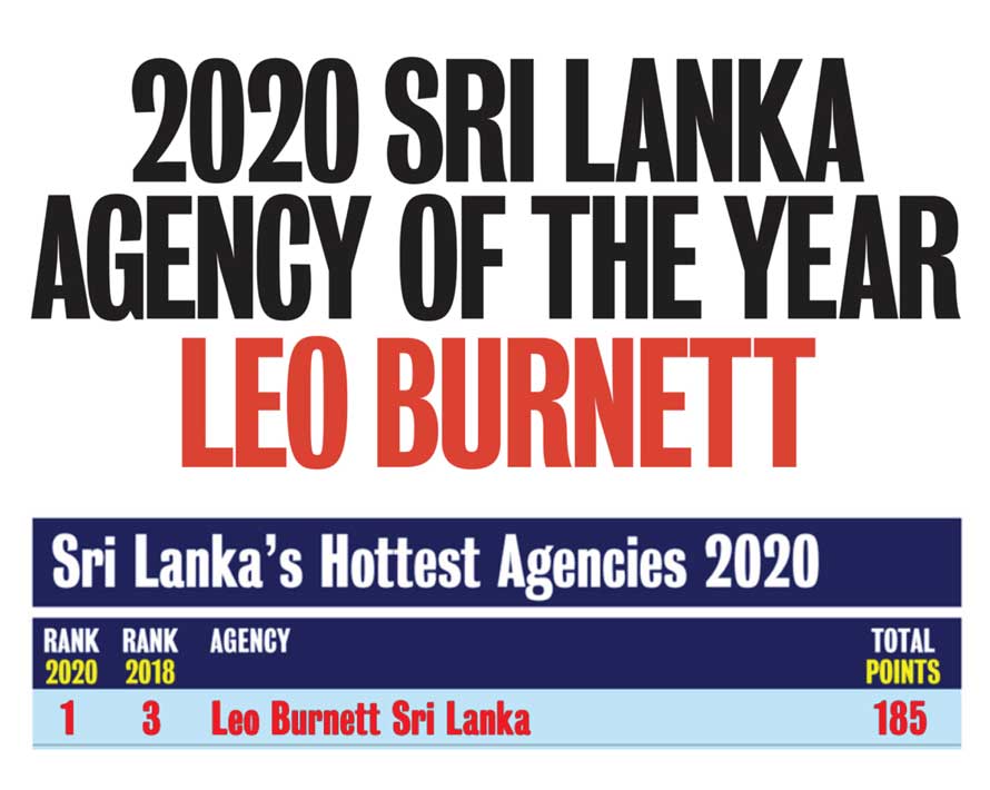 Leo Burnett awarded Sri Lankas Creative Agency of the Year for 2020 by Campaign Brief Asia