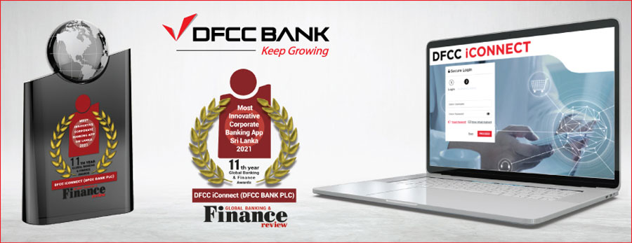 DFCC Bank wins Most Innovative Corporate Banking App for DFCC iConnect from Global Banking and Finance Review