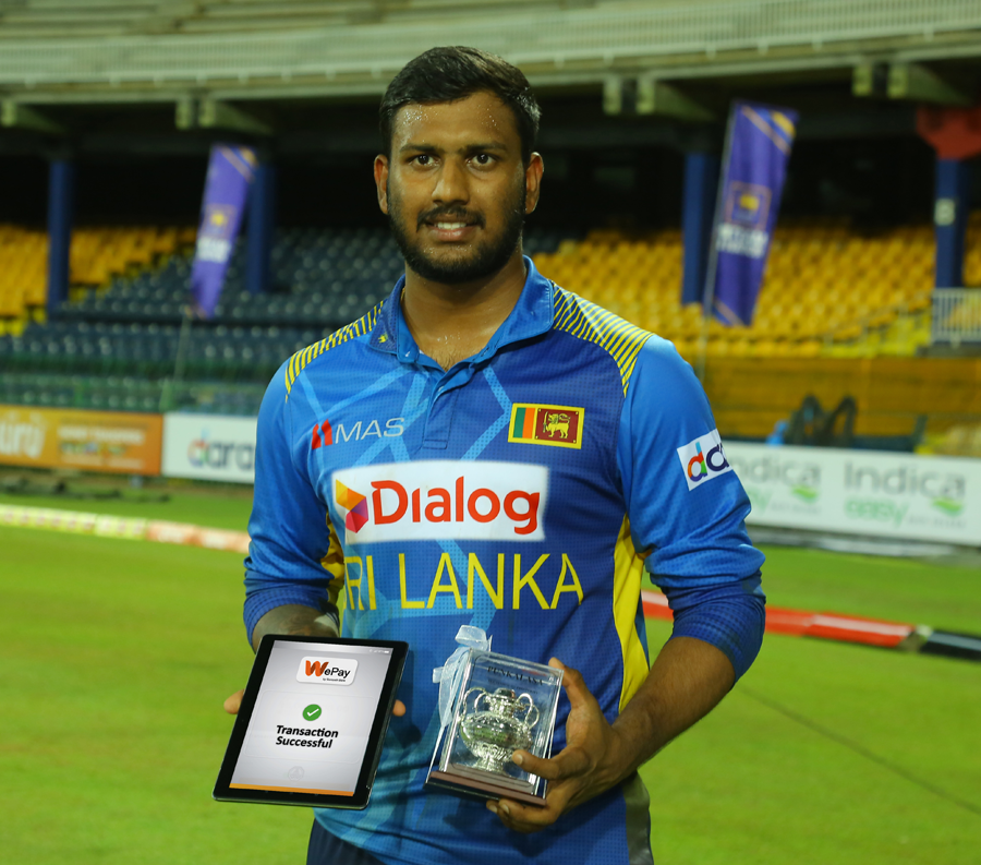 Sampath WePay Presents Sri Lankas First Digital Man of the Match Award at the Sri Lanka Vs South Africa Series