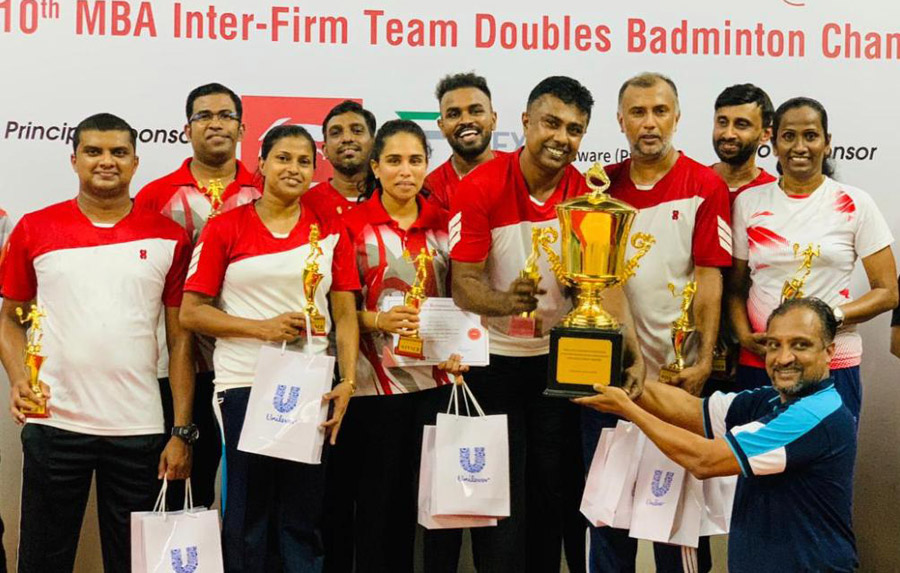 Seylan Bank Cup Champions at Mercantile Inter Firm Badminton Doubles
