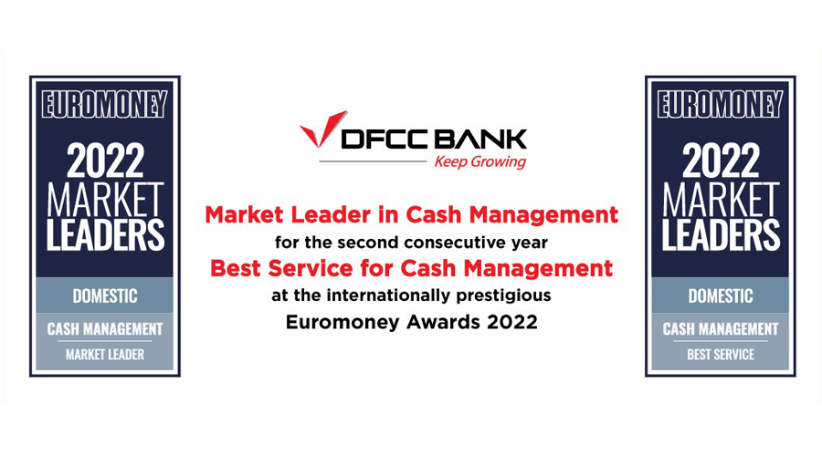 DFCC Bank awarded Market Leader and Best Service for Cash Management at Euromoney Market Leaders Awards 2022