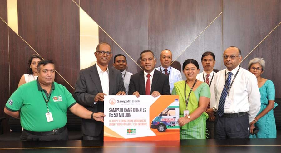 Sampath Bank donates Rs 50 million towards 1990 Suwa Seriya