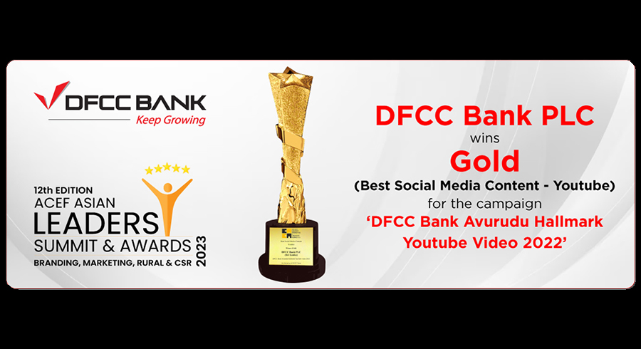 DFCC Bank Bags Gold Award for Best Digital Marketing Campaign at ACEF Asia Leaders Awards 2023