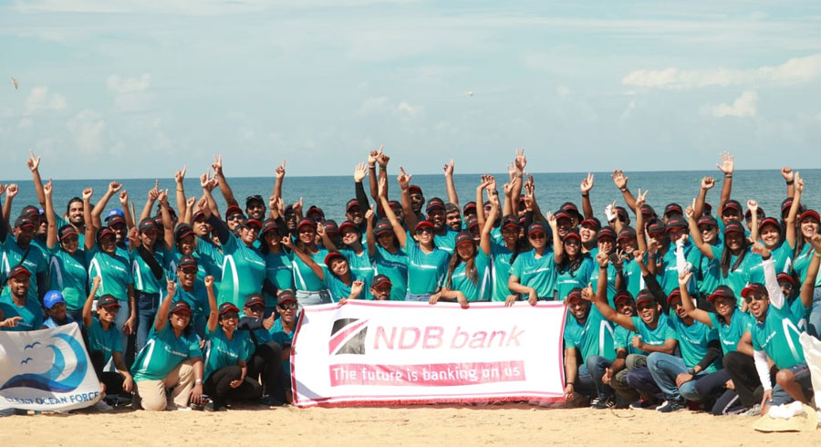 NDB Bank Employees Volunteer for Beach Clean Up at Kapumgoda