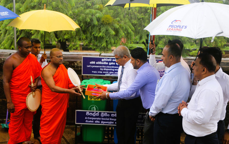 Peoples Leasing contributes to improve the Solid Waste Management at Mirisawetiya Temple premises in Anuradhapura