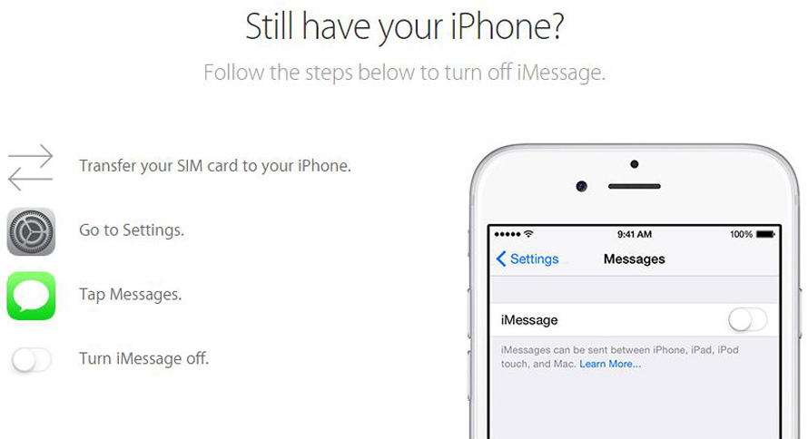 Apple deregister tool to unlink iMessage