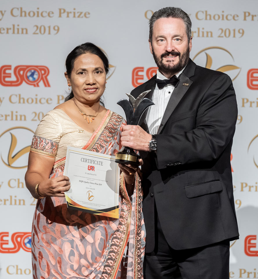 Sri Lanka Telecom won an International Award Quality Choice Prize 2019 Winner of Gold category