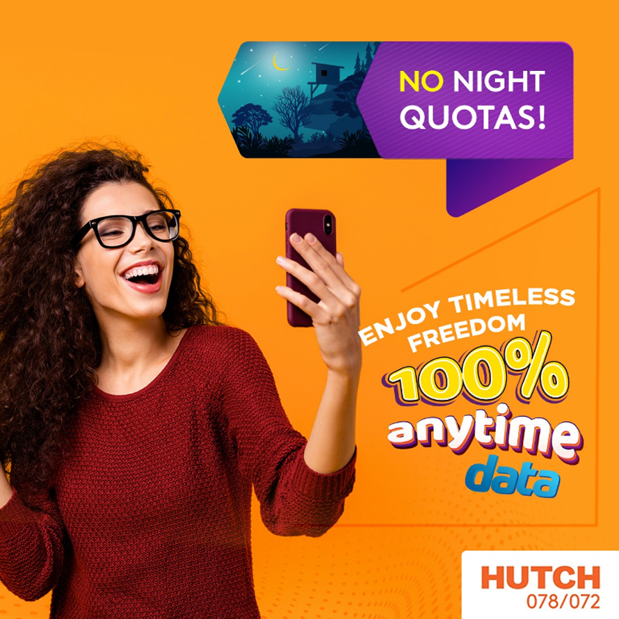 Hutch Pays Heed to Customer Feedback offering 100 Anytime Data without Night Time Quotas