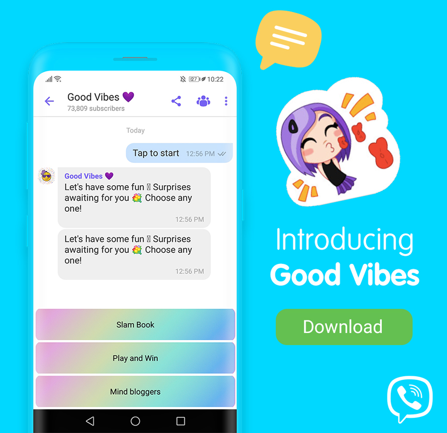 Physically Distant but Never Apart Connect more with friends in a fun way with Vibers Good Vibes Bot