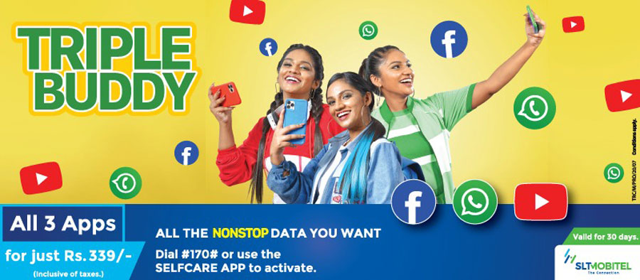 SLT MOBITEL Mobile offers Triple Buddy Nonstop Data for Facebook WhatsApp and YouTube